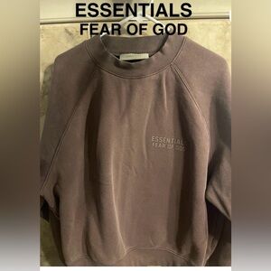 Essentials Men's Brown Crewneck Sweater Medium